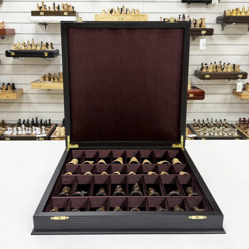 Шахматный ларец мореный дуб Премиальный люкс