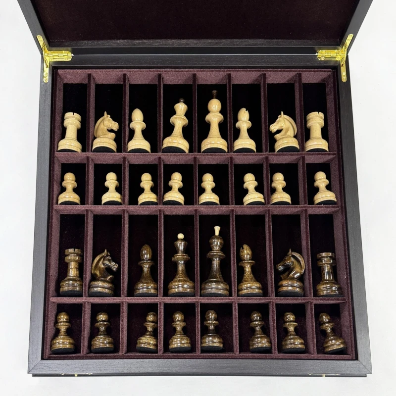Шахматный ларец мореный дуб Премиальный люкс