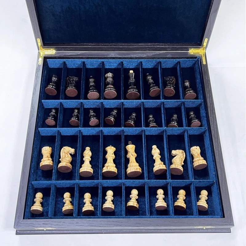 Шахматы подарочные Карельская береза моренный дуб Люкс