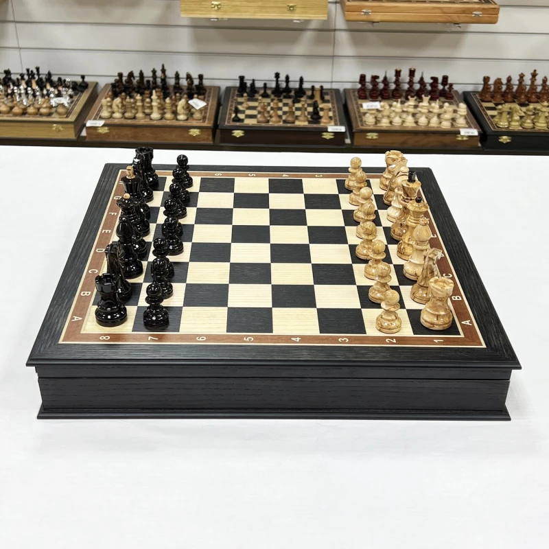 Шахматы подарочные Карельская береза моренный дуб Люкс