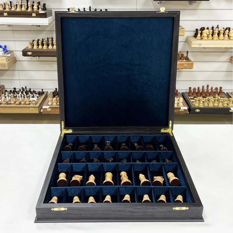 Шахматы подарочные Карельская береза моренный дуб Люкс