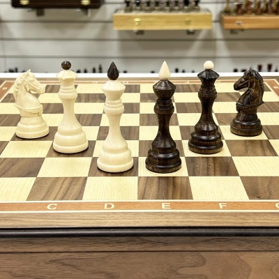 Шахматы в ларце эксклюзивные орех Бастион матовые