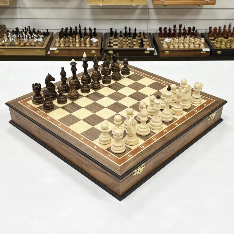 Шахматы в ларце эксклюзивные орех Бастион матовые