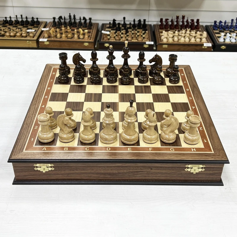 Шахматный ларец орех Премиальный люкс