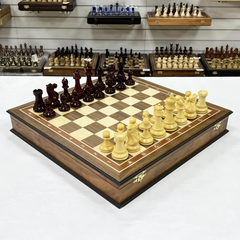 Шахматный ларец орех Стаунтон ретро самшит падук