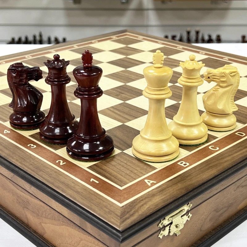Шахматный ларец орех Стаунтон ретро самшит падук