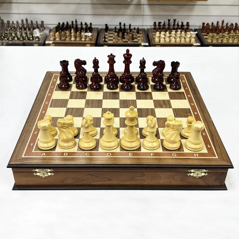 Шахматный ларец орех Стаунтон ретро самшит падук