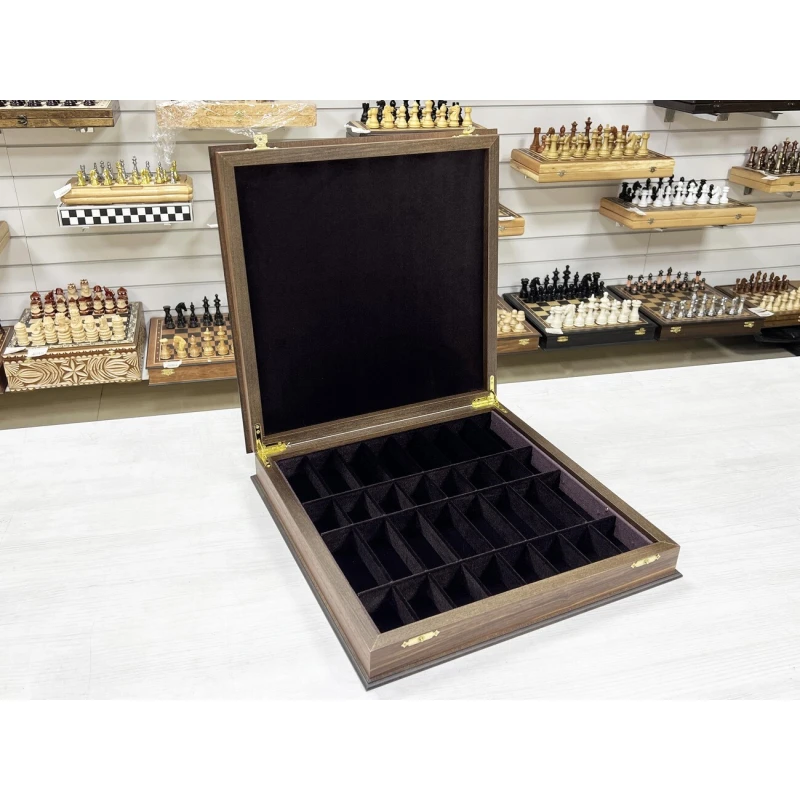 Шахматный ларец Орех с фигурами Неваляшки 40 см