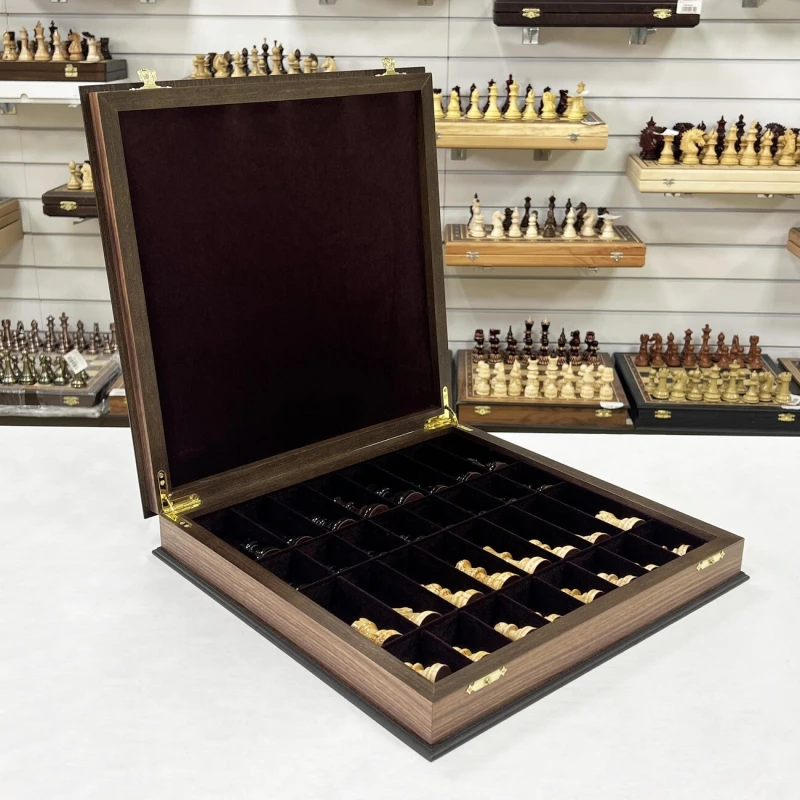 Шахматы в ларце подарочные орех Стаунтон карельская береза 40 см