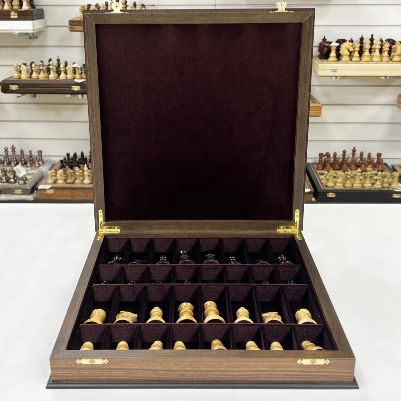 Шахматы в ларце подарочные орех Стаунтон карельская береза 40 см