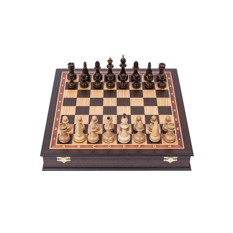 Шахматы в подарок деревянные ручной работы с красивым конем венге большие