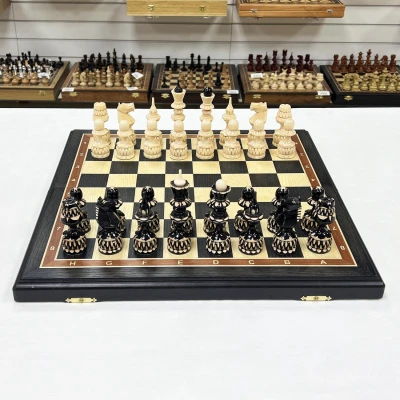 Шахматы деревянные большие мореный дуб точенка ручная работа