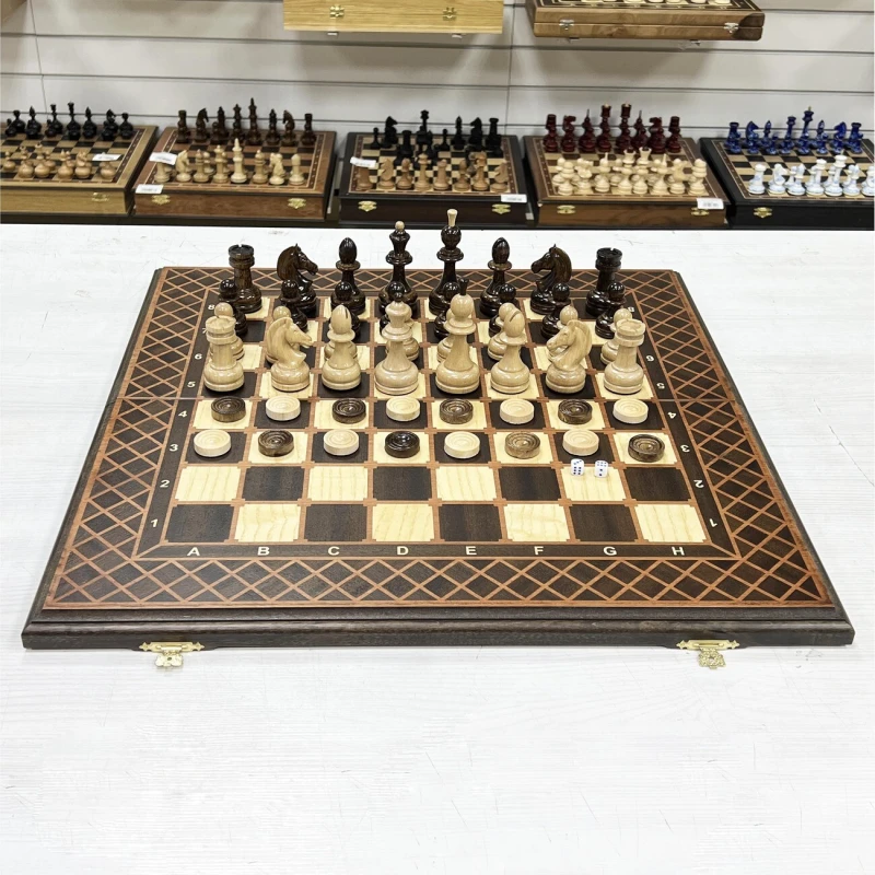 Шахматы нарды шашки венге Премиальные люкс