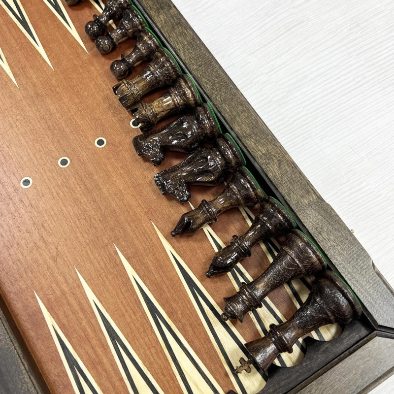 Шахматы нарды шашки подарочные венге Суприм