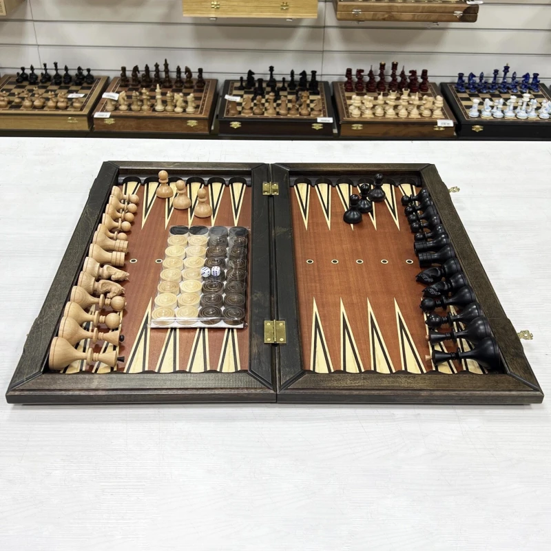 Шахматы нарды шашки орех Стародворянские