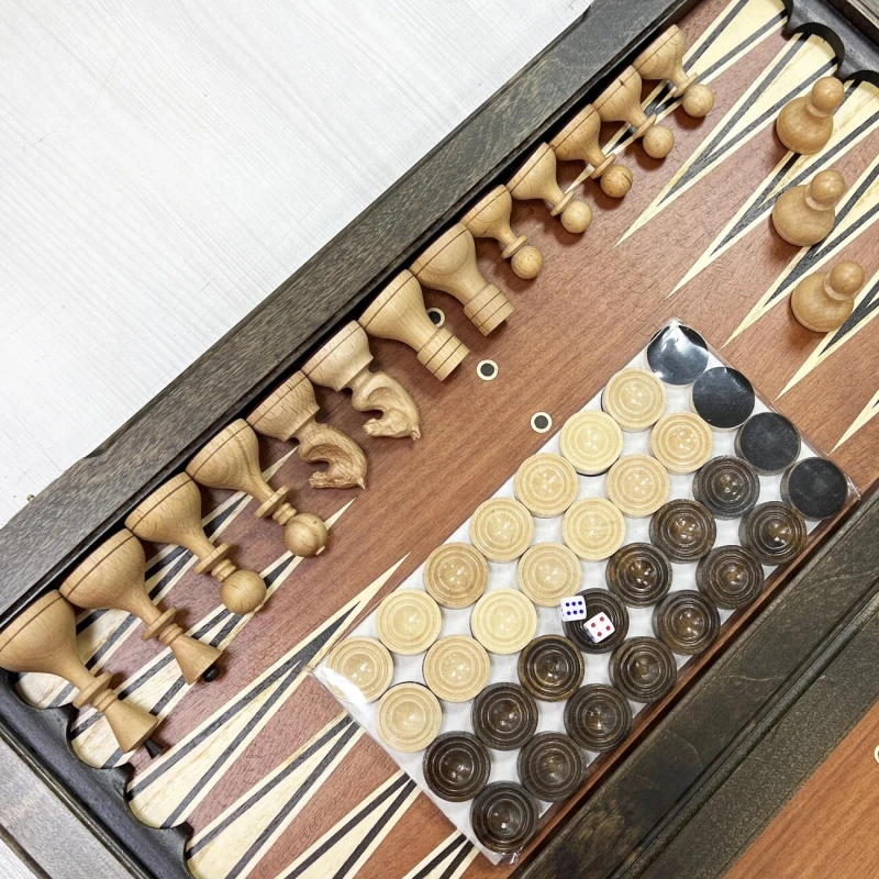 Шахматы нарды шашки орех Стародворянские