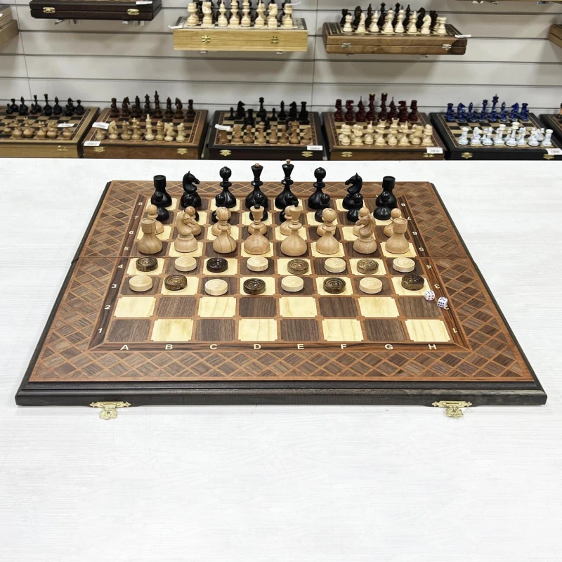 Шахматы нарды шашки орех Стародворянские