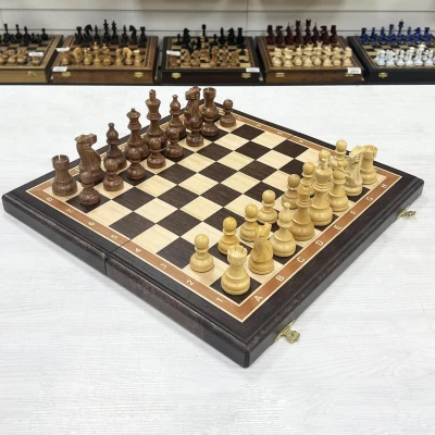 Шахматы подарочные индийский Эндшпиль венге средние