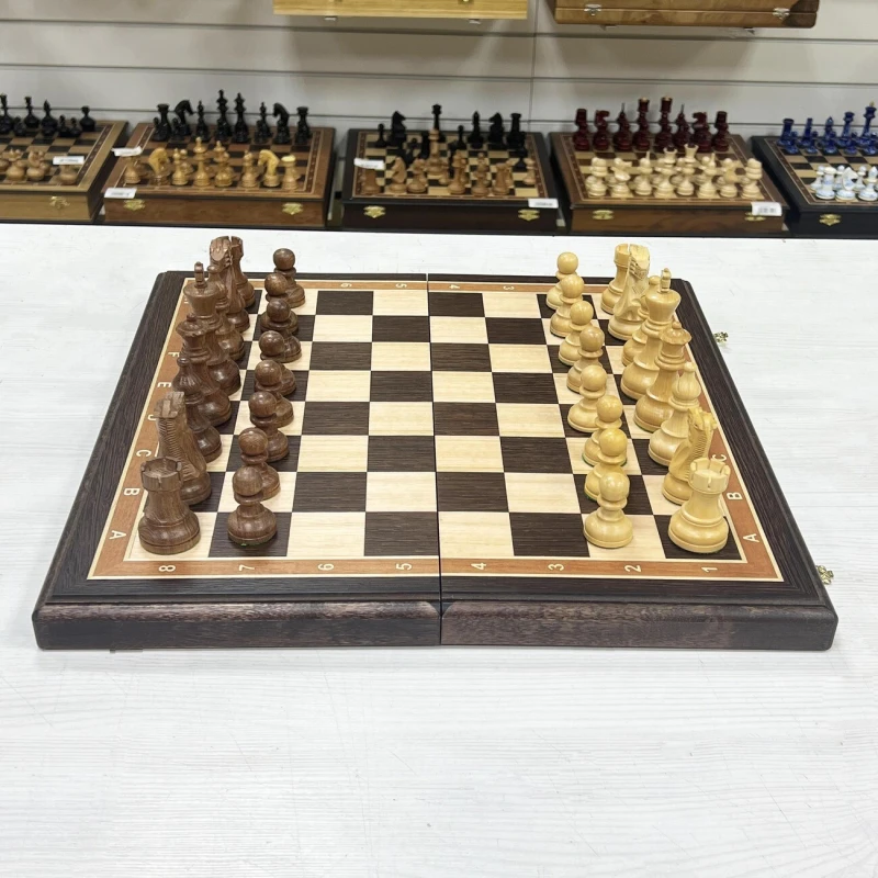 Шахматы подарочные индийский Эндшпиль венге средние