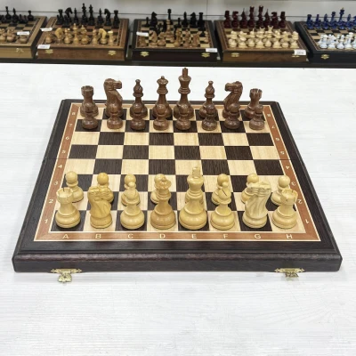 Шахматы подарочные индийский Эндшпиль венге средние