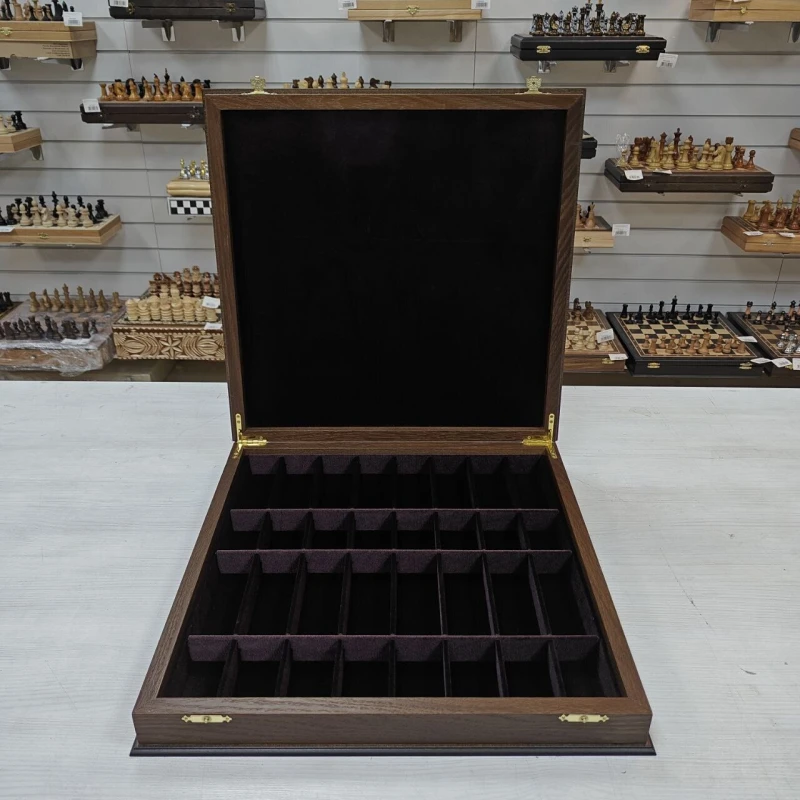 Шахматный ларец Антик моренный дуб 45 см без фигур