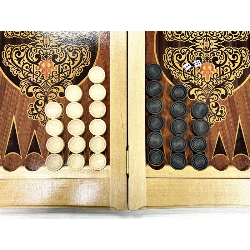 Нарды кожаные Презент с ручкой черные 55 см