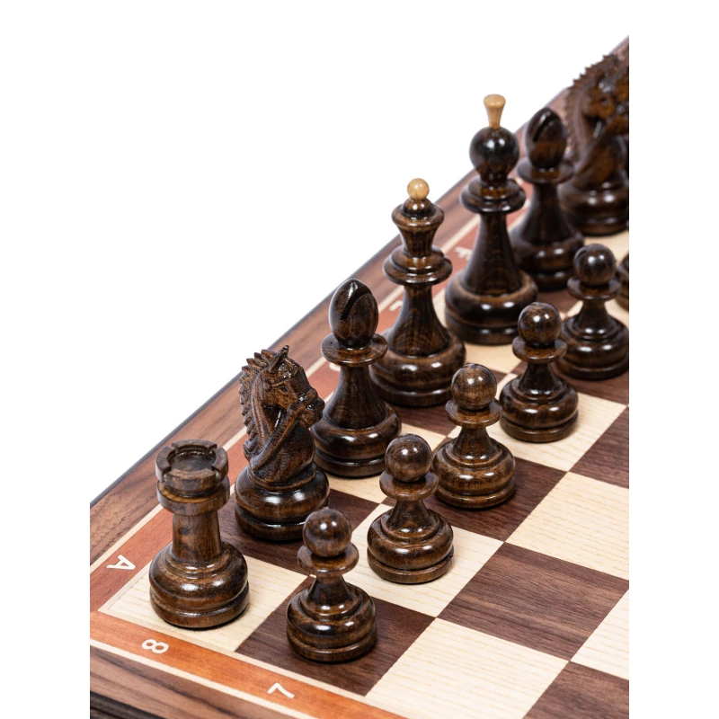 Шахматы подарочные ручной работы орех с утяжелением резные 45 см