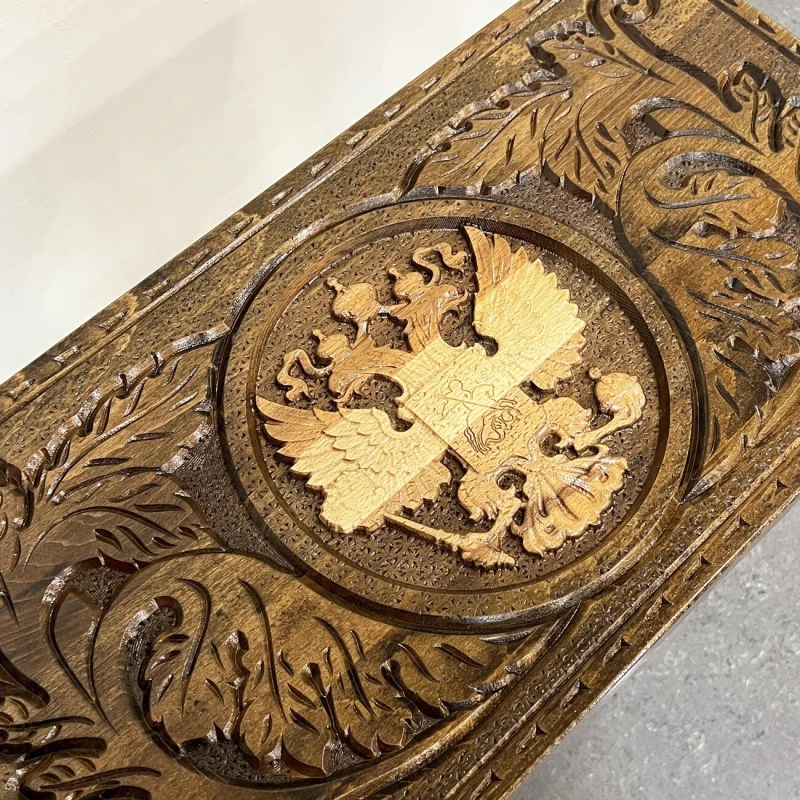 Нарды ломберный стол резной Герб России, Hachatyr