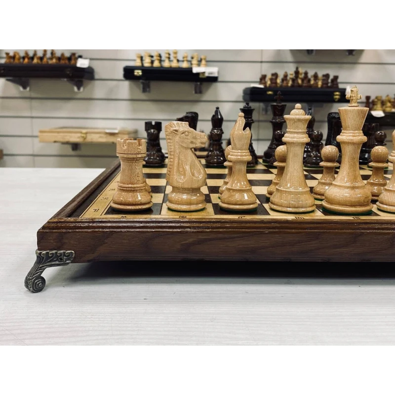 Шахматы подарочные Суприм глянцевые нескладная доска, Hachatyr