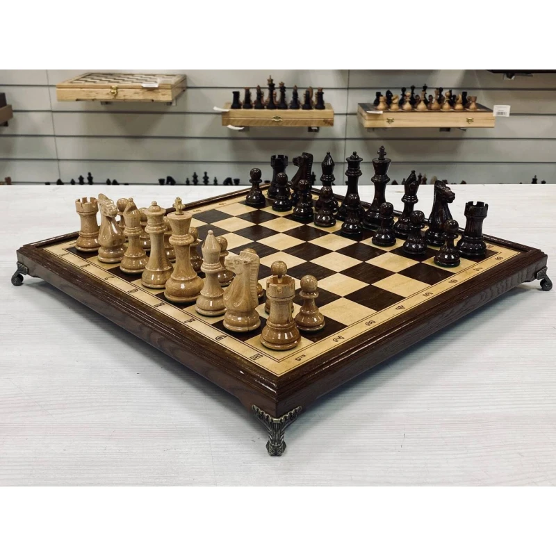 Шахматы подарочные Суприм глянцевые нескладная доска, Hachatyr