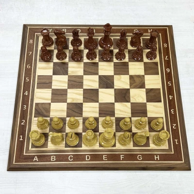 Шахматы нескладные орех с фигурами Королевский Стаунтон