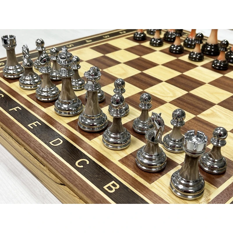 Набор 3 в 1 шахматы-нарды-шашки Красное дерево итальянский дизайн