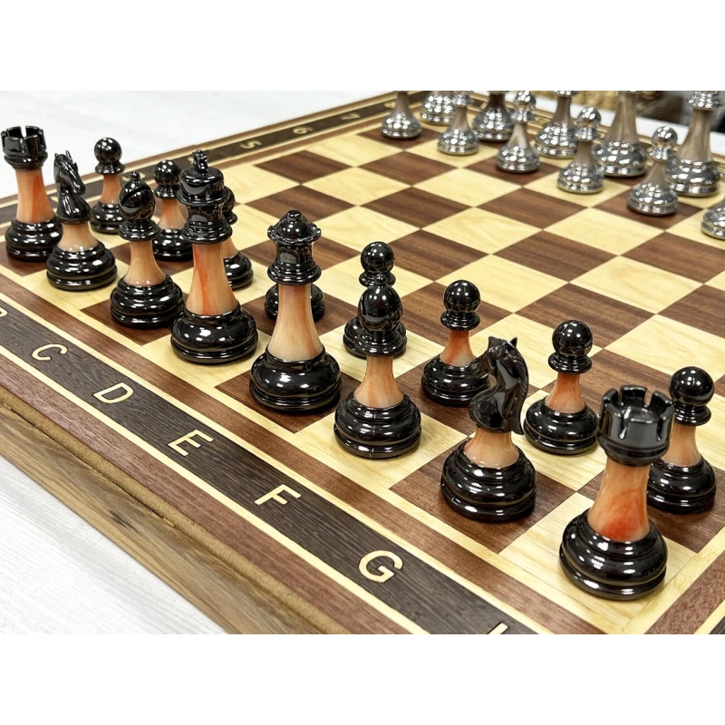 Набор 3 в 1 шахматы-нарды-шашки Красное дерево итальянский дизайн