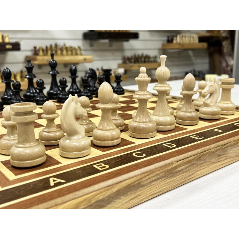 Набор 3 в 1 шахматы-нарды-шашки Красное дерево Турнирный