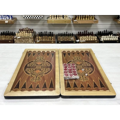 Нарды кожаные Презент Большие 60 см + фишки Люкс