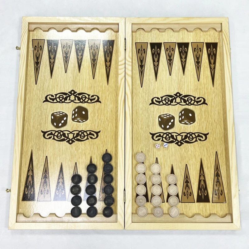 Нарды деревянные горный орел и степной волк большие 60 на 60 см