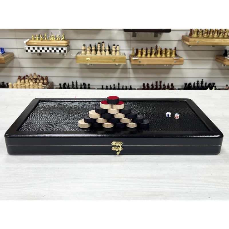 Нарды кожаные Презент средние 50 см + фишки Люкс