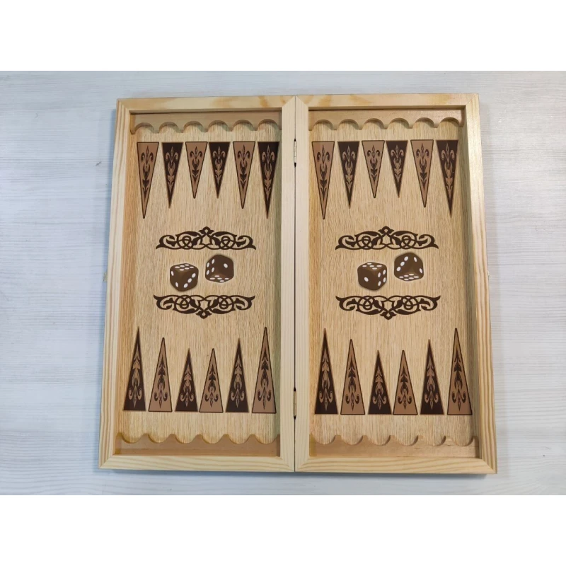 Нарды деревянные Оскал Тигра большие 60 см с фишками из бука Люкс