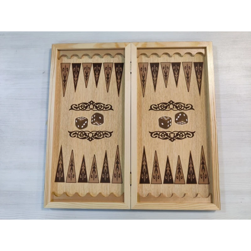 Нарды деревянные большие Волки 60 см с фишками из бука Люкс