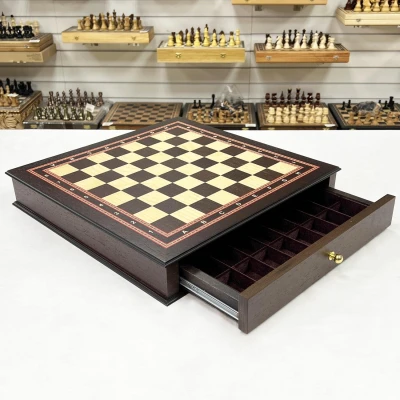 Шахматный ларец с выдвижными ящиками Венге 4.5 см