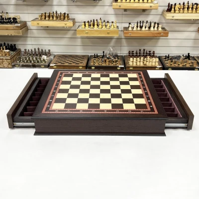 Шахматный ларец с выдвижными ящиками Венге 4.5 см