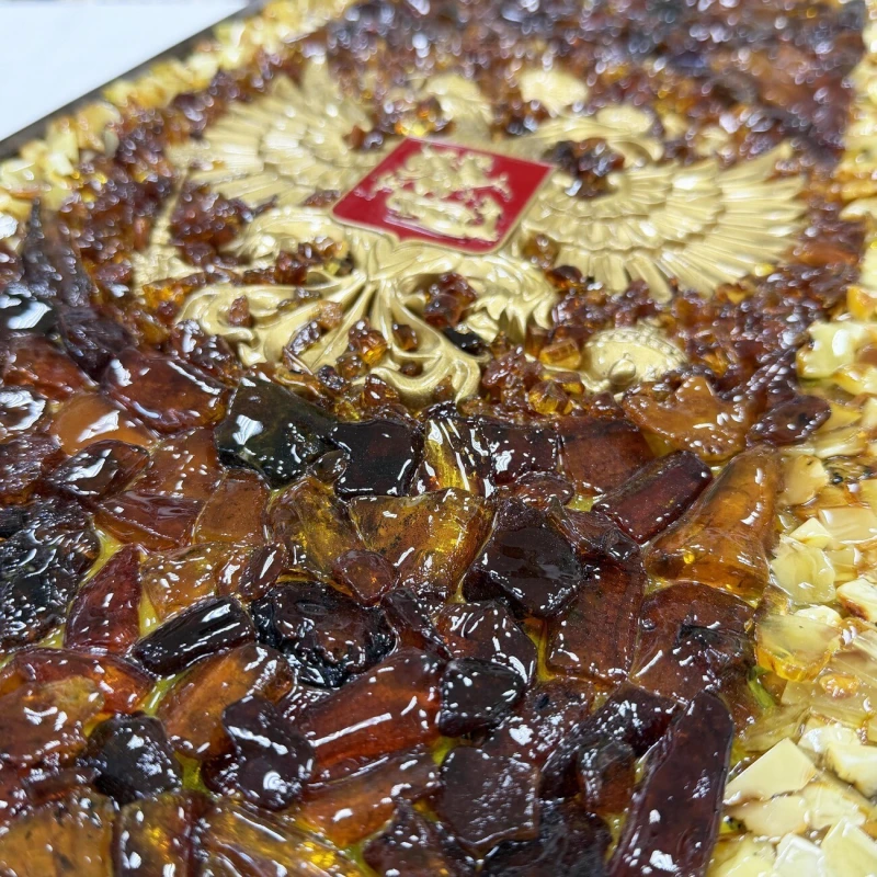 Нарды из янтаря Герб РФ эксклюзивные большие 60 см