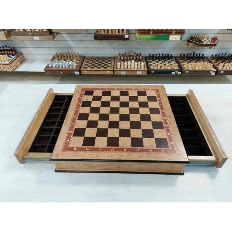 Шахматная доска с ящиками ларец Эвкалипт