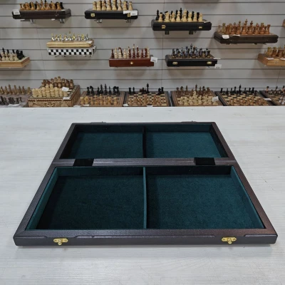 Шахматная доска складная, турнирная, ручной работы из моренного дуба 50 см