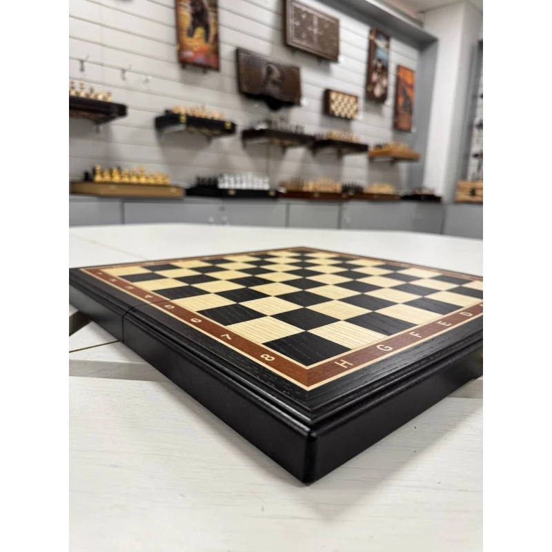 Шахматная доска складная деревянная моренный дуб 40 см