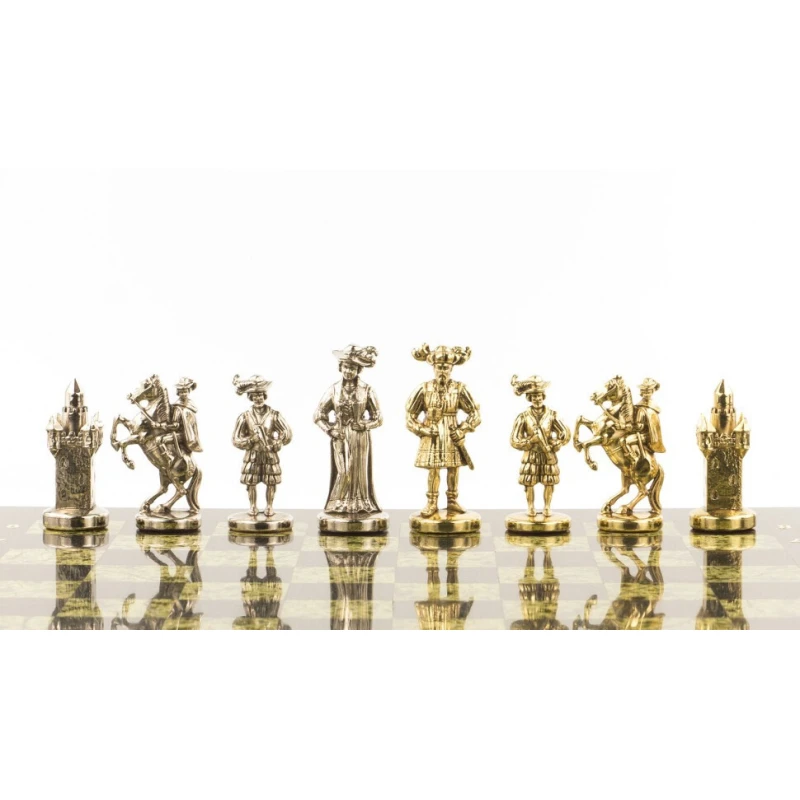 Шахматы эксклюзивные "Средневековье" доска 44х44 см змеевик