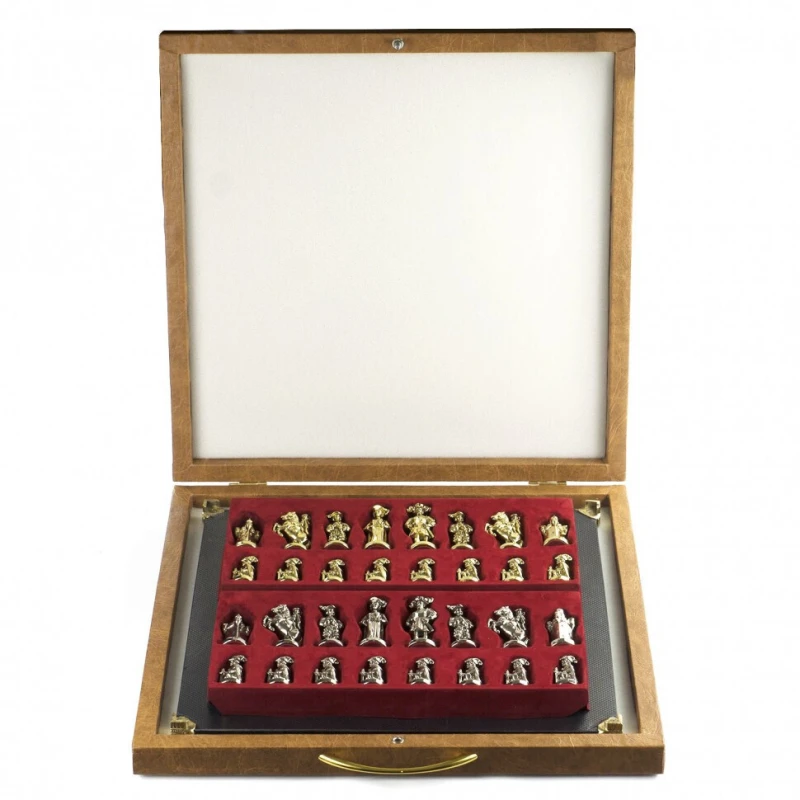 Шахматы эксклюзивные "Средневековье" доска 44х44 см змеевик