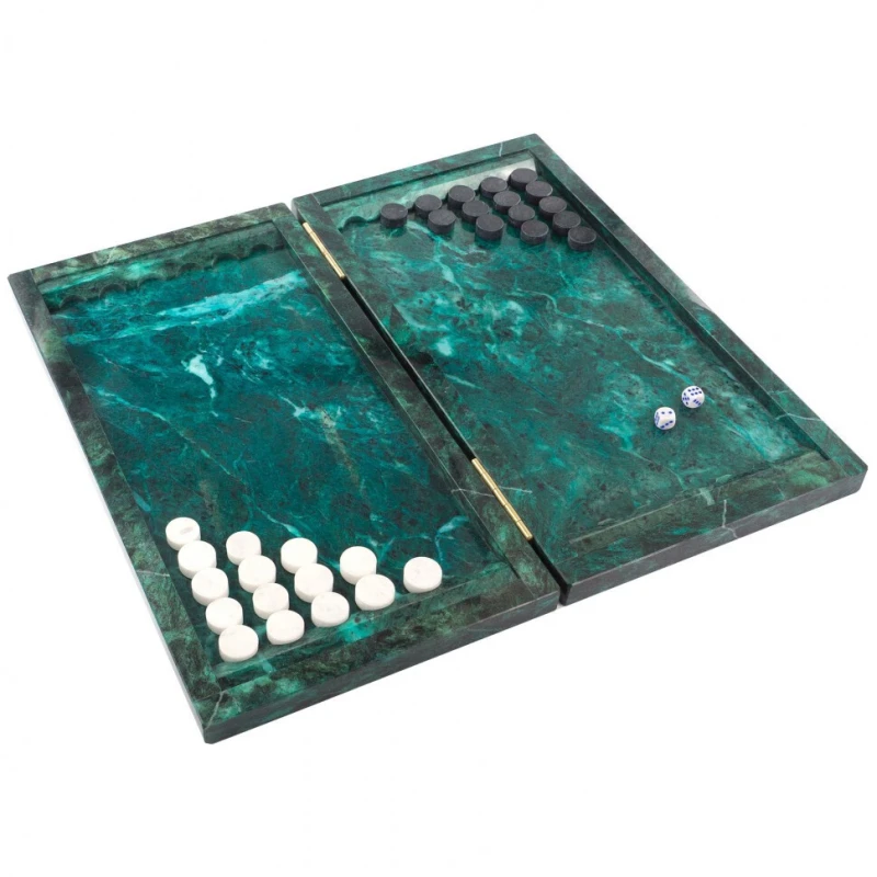 Нарды из камня змеевик