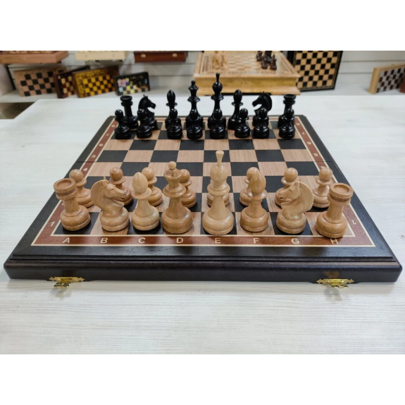 Шахматы черное дерево, бук Премиум