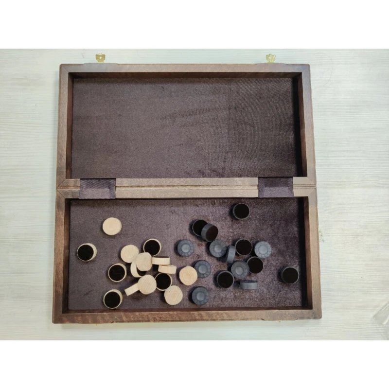 Шашки подарочные 64 клетки из ореха и бука